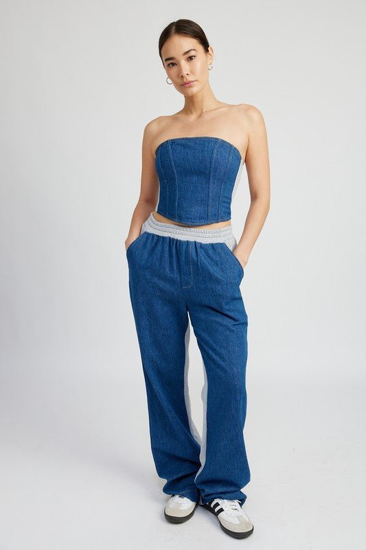 Blue Contrast Sweatpants from Sweatpants collection you can buy now from Fashion And Icon online shop
