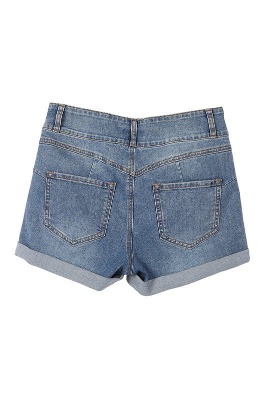 Blue High Rise Jean Shorts from Denim Shorts collection you can buy now from Fashion And Icon online shop