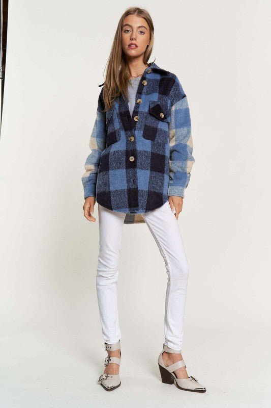 Blue Plaid Shacket from Shaket collection you can buy now from Fashion And Icon online shop