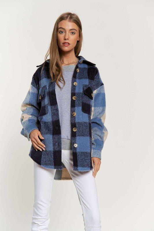 Blue Plaid Shacket from Shaket collection you can buy now from Fashion And Icon online shop