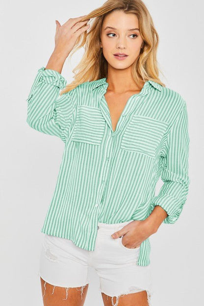 Blue Striped Button Down Shirt from collection you can buy now from Fashion And Icon online shop