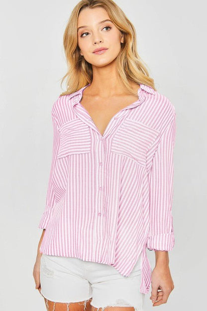 Blue Striped Button Down Shirt from collection you can buy now from Fashion And Icon online shop