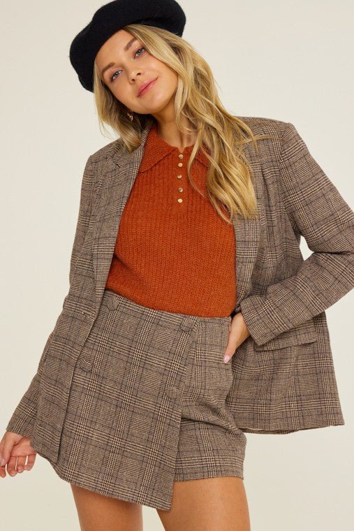 Brown Plaid Skort from Skorts collection you can buy now from Fashion And Icon online shop