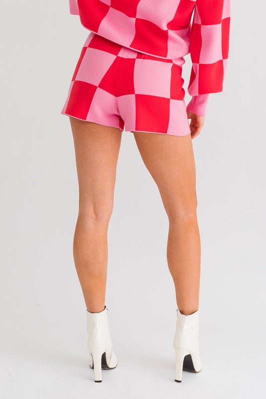 Checkered Knit Shorts from Shorts collection you can buy now from Fashion And Icon online shop