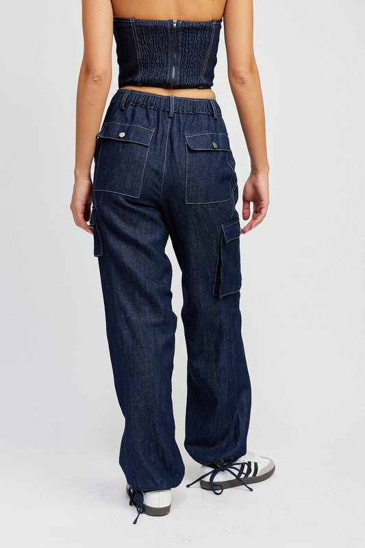 Contrast Stitch Cargo Pants from Jeans collection you can buy now from Fashion And Icon online shop