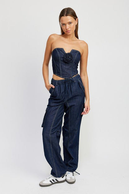 Contrast Stitch Cargo Pants from Jeans collection you can buy now from Fashion And Icon online shop