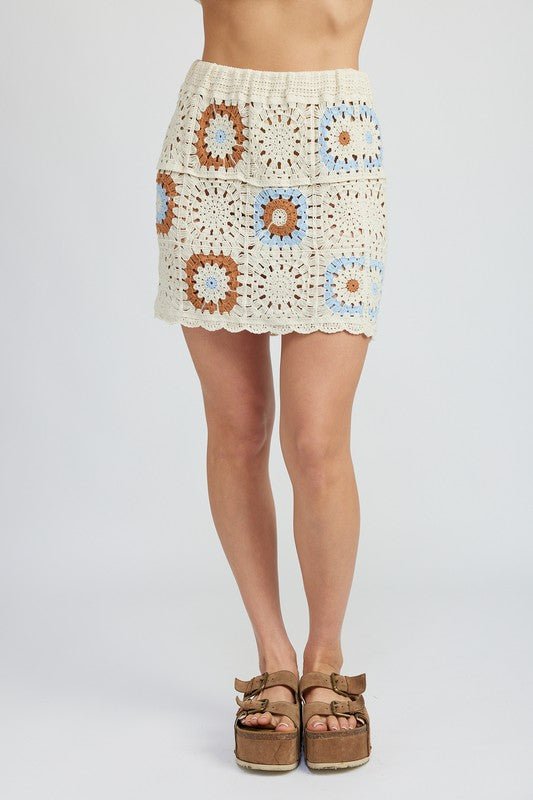 Crochet Mini Skirt from Mini Skirt collection you can buy now from Fashion And Icon online shop