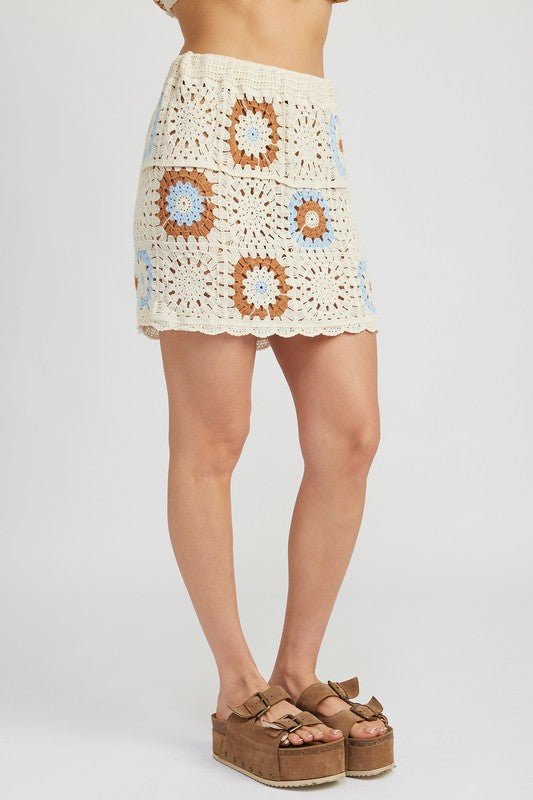 Crochet Mini Skirt from Mini Skirt collection you can buy now from Fashion And Icon online shop