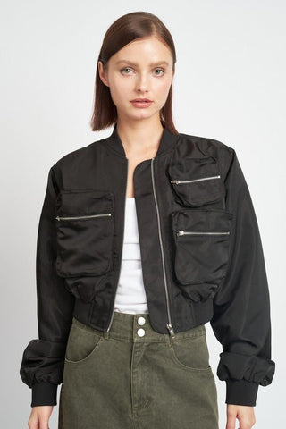 Cropped Bomber Jacket from Jackets collection you can buy now from Fashion And Icon online shop