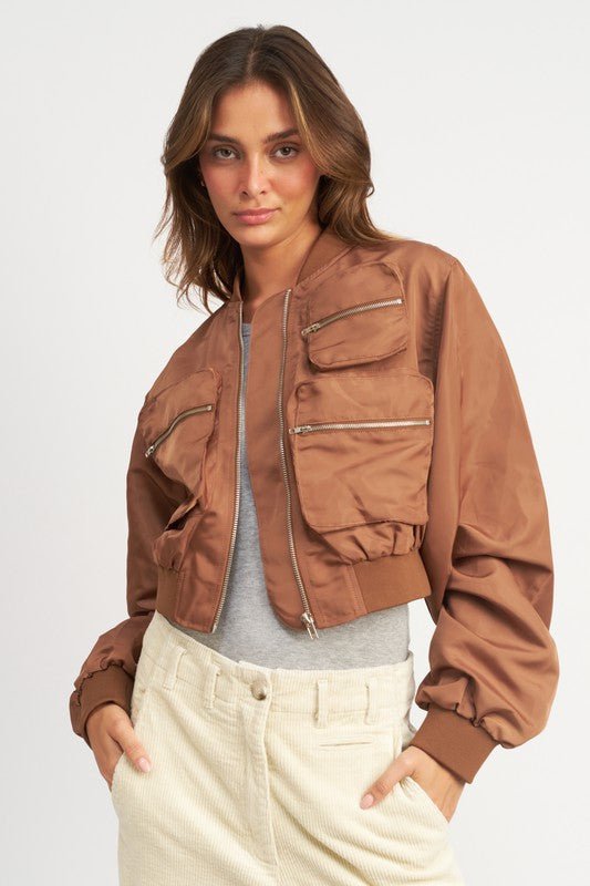 Cropped Bomber Jacket from Jackets collection you can buy now from Fashion And Icon online shop