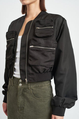Cropped Bomber Jacket from Jackets collection you can buy now from Fashion And Icon online shop