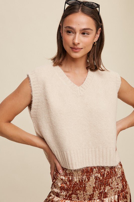 Cropped Knit Vest from Knit Vests collection you can buy now from Fashion And Icon online shop