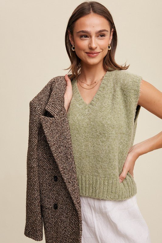 Cropped Knit Vest from Knit Vests collection you can buy now from Fashion And Icon online shop