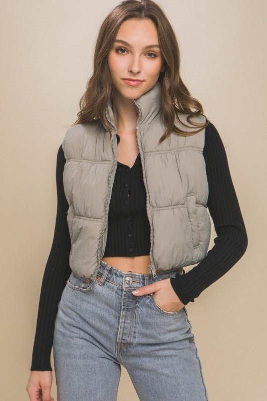 Cropped Puffer Vest from Vests collection you can buy now from Fashion And Icon online shop