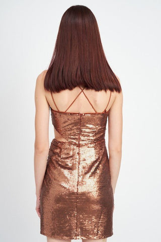 Cut Out Sequin Mini Dress from Mini Dresses collection you can buy now from Fashion And Icon online shop