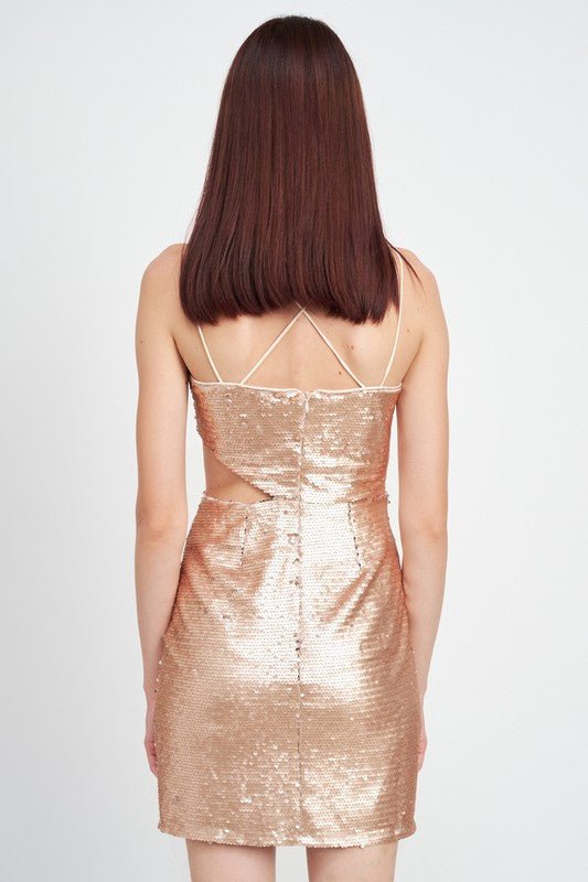 Cut Out Sequin Mini Dress from Mini Dresses collection you can buy now from Fashion And Icon online shop