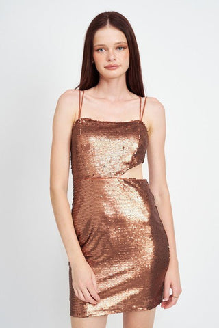 Cut Out Sequin Mini Dress from Mini Dresses collection you can buy now from Fashion And Icon online shop