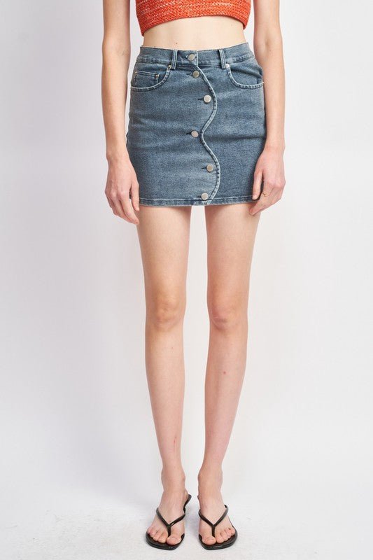 Denim Mini Skirt from Denim Skirts collection you can buy now from Fashion And Icon online shop