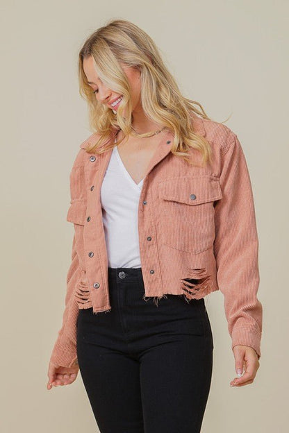 Distressed Corduroy Jacket from Jackets collection you can buy now from Fashion And Icon online shop