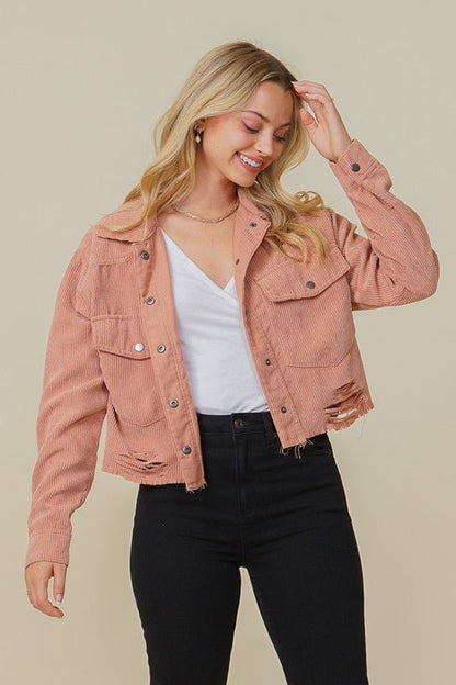 Distressed Corduroy Jacket from Jackets collection you can buy now from Fashion And Icon online shop