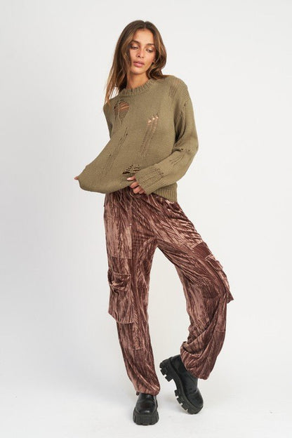 Distressed Oversized Sweater from Sweaters collection you can buy now from Fashion And Icon online shop