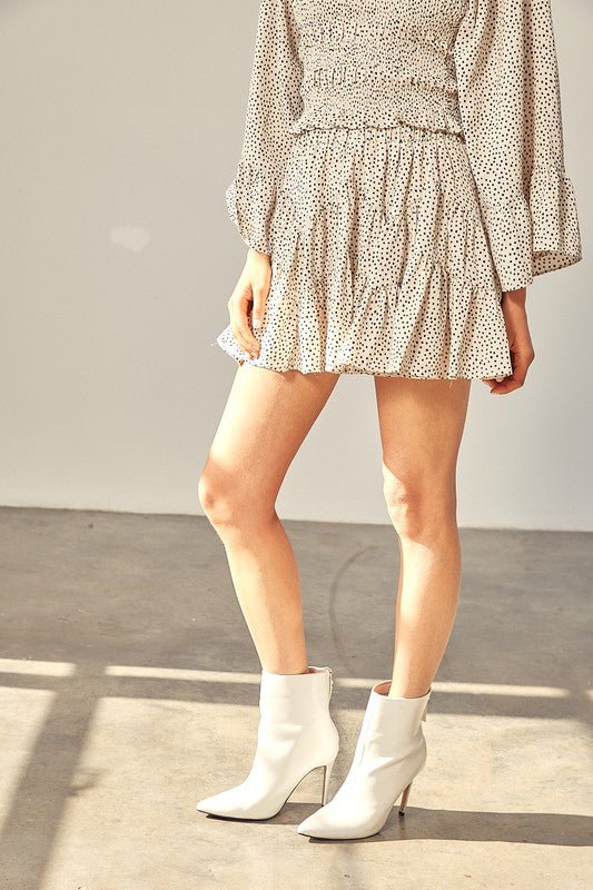 Dot Print Triangular Ruffled Skort from Skorts collection you can buy now from Fashion And Icon online shop