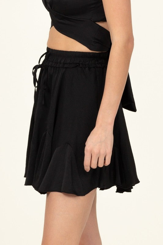 Drawstring Ruffle Mini Skirt from Mini Skirts collection you can buy now from Fashion And Icon online shop
