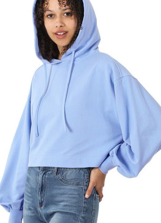 Drop Shoulder Cropped Hoodie from Sweatshirts collection you can buy now from Fashion And Icon online shop
