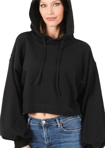 Drop Shoulder Cropped Hoodie from Sweatshirts collection you can buy now from Fashion And Icon online shop