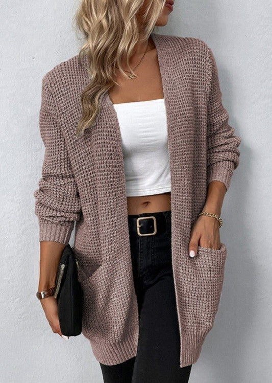 Dust Pink Long Sleeve Sweater Cardigan from Cardigans collection you can buy now from Fashion And Icon online shop