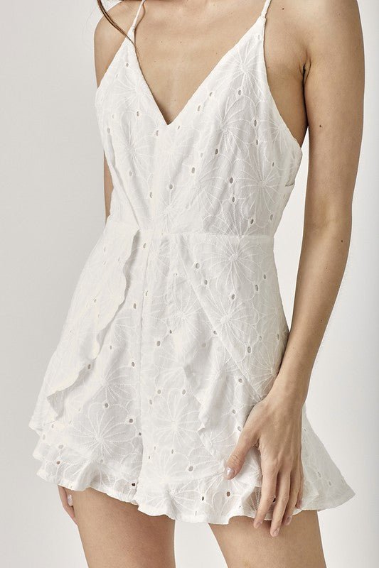 Eyelet Embroidery Cami Romper from Rompers collection you can buy now from Fashion And Icon online shop