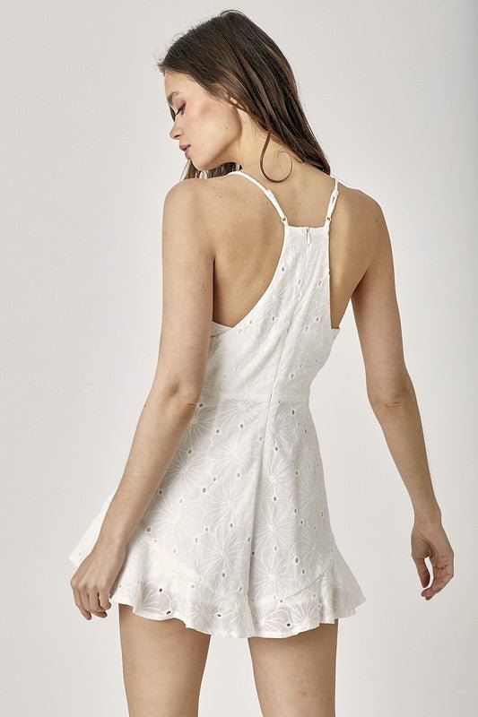Eyelet Embroidery Cami Romper from Rompers collection you can buy now from Fashion And Icon online shop
