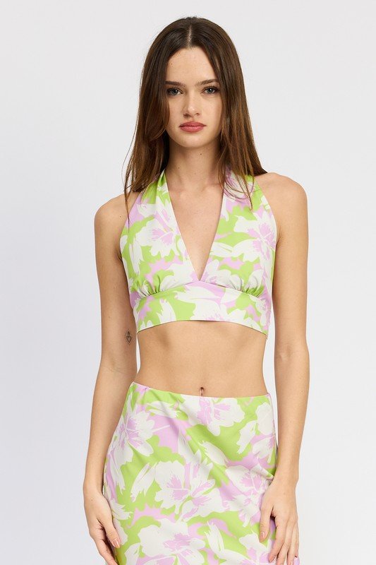 Floral Halter Neck Top from Crop Tops collection you can buy now from Fashion And Icon online shop