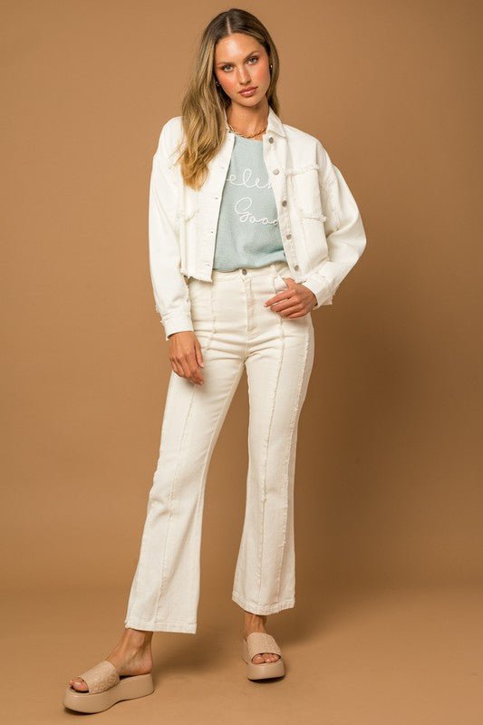 Frayed Hem Flare Pants from Jeans collection you can buy now from Fashion And Icon online shop