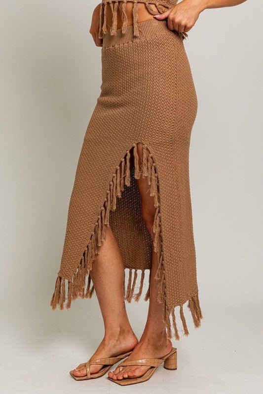 Fringe Crochet Skirt from Midi Skirts collection you can buy now from Fashion And Icon online shop