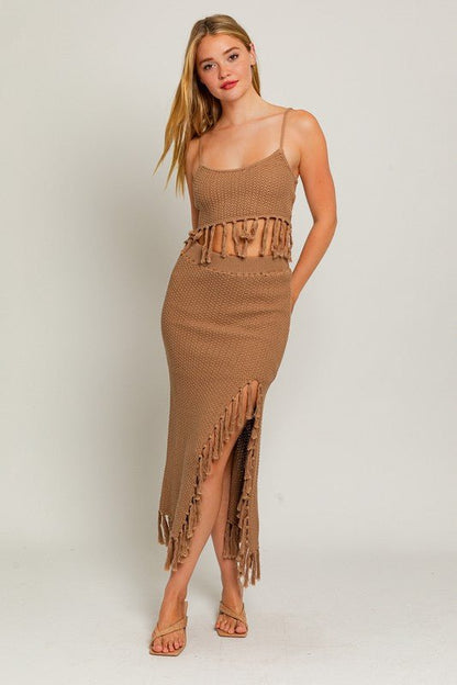 Fringe Crochet Skirt from Midi Skirts collection you can buy now from Fashion And Icon online shop