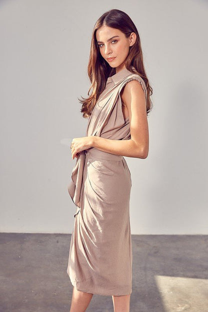 Front Tie Midi Dress from Midi Dresses collection you can buy now from Fashion And Icon online shop