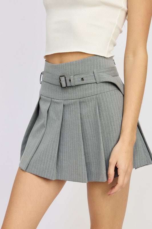 Gray Pleated Mini Skort from Skorts collection you can buy now from Fashion And Icon online shop