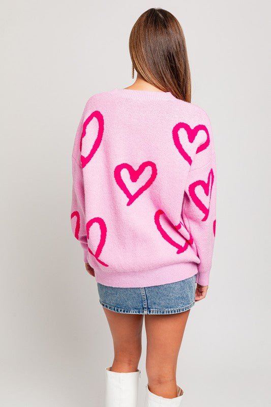 Heart Pattern Sweater from Sweaters collection you can buy now from Fashion And Icon online shop