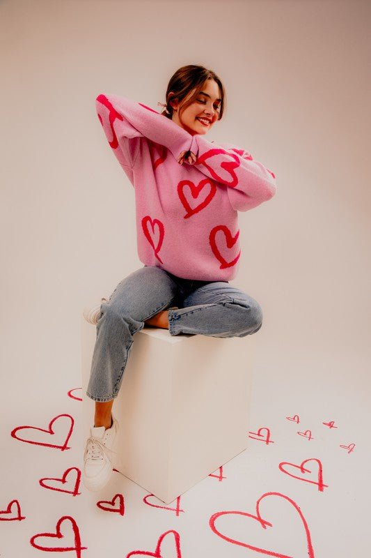 Heart Pattern Sweater from Sweaters collection you can buy now from Fashion And Icon online shop