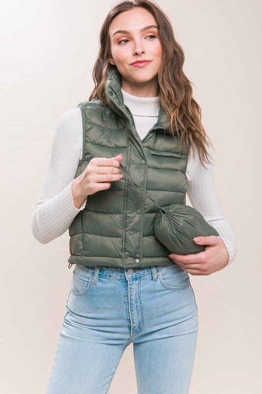 High Neck Puffer Vest from Vests collection you can buy now from Fashion And Icon online shop