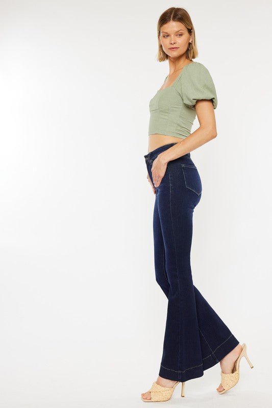 High Rise Dark Wash Flare Jeans from Jeans collection you can buy now from Fashion And Icon online shop