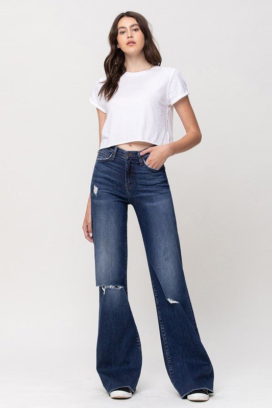 High Rise Distressed Wide Leg Jeans from Jeans collection you can buy now from Fashion And Icon online shop