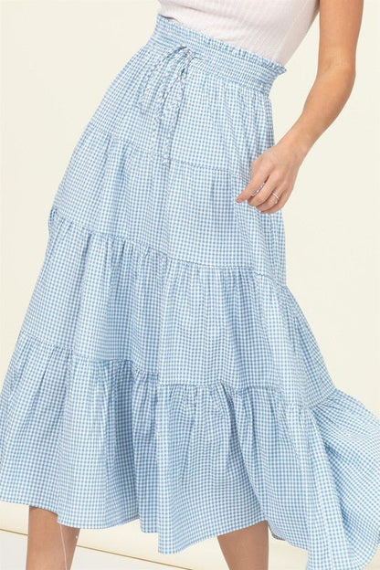 High-Waist Gingham Print Midi Skirt from Maxi Skirts collection you can buy now from Fashion And Icon online shop