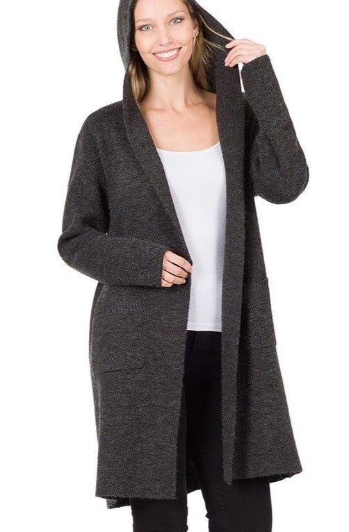 Hooded Open Front Cardigan from Cardigans collection you can buy now from Fashion And Icon online shop