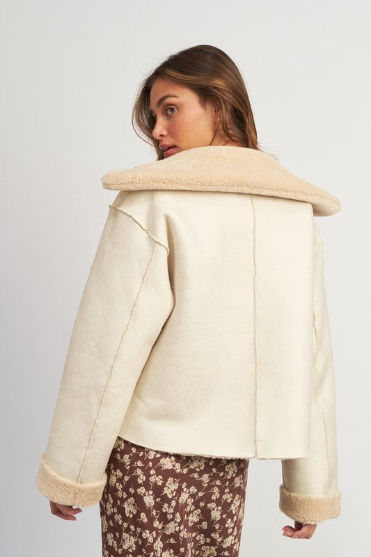 Ivory Reversible Faux Fur Jacket from Jackets collection you can buy now from Fashion And Icon online shop