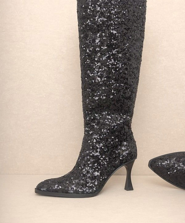 Knee High Sequin Boots from Boots collection you can buy now from Fashion And Icon online shop