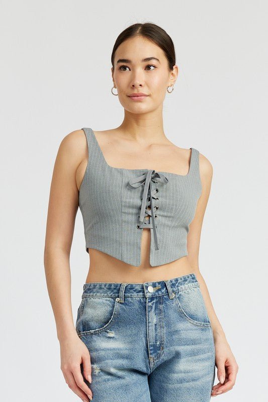 Lace Up Corset Top from Crop Tops collection you can buy now from Fashion And Icon online shop