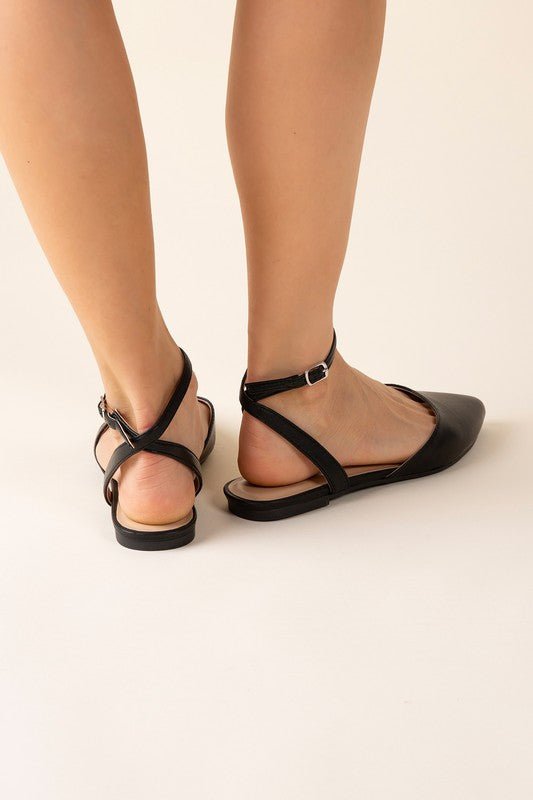 LINDEN-S Ankle Strap Flats from collection you can buy now from Fashion And Icon online shop