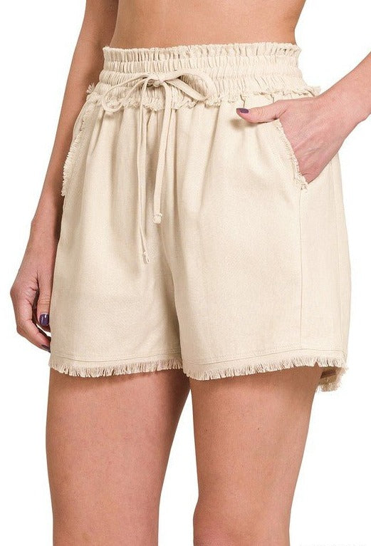 Linen Drawstring Shorts from Shorts collection you can buy now from Fashion And Icon online shop